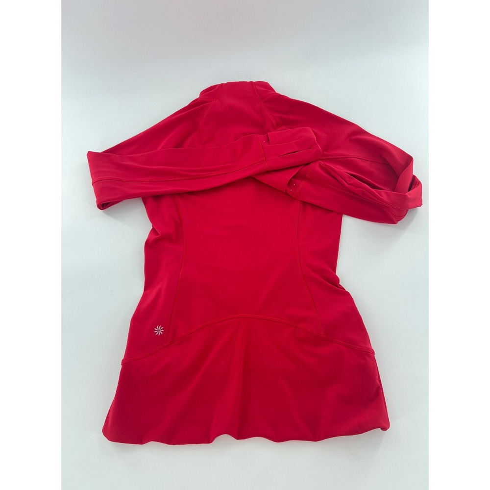 Athleta Whittier Peak Half Zip Hibiscus Red Pullover Jacket Gym performance M - Picture 8 of 8
